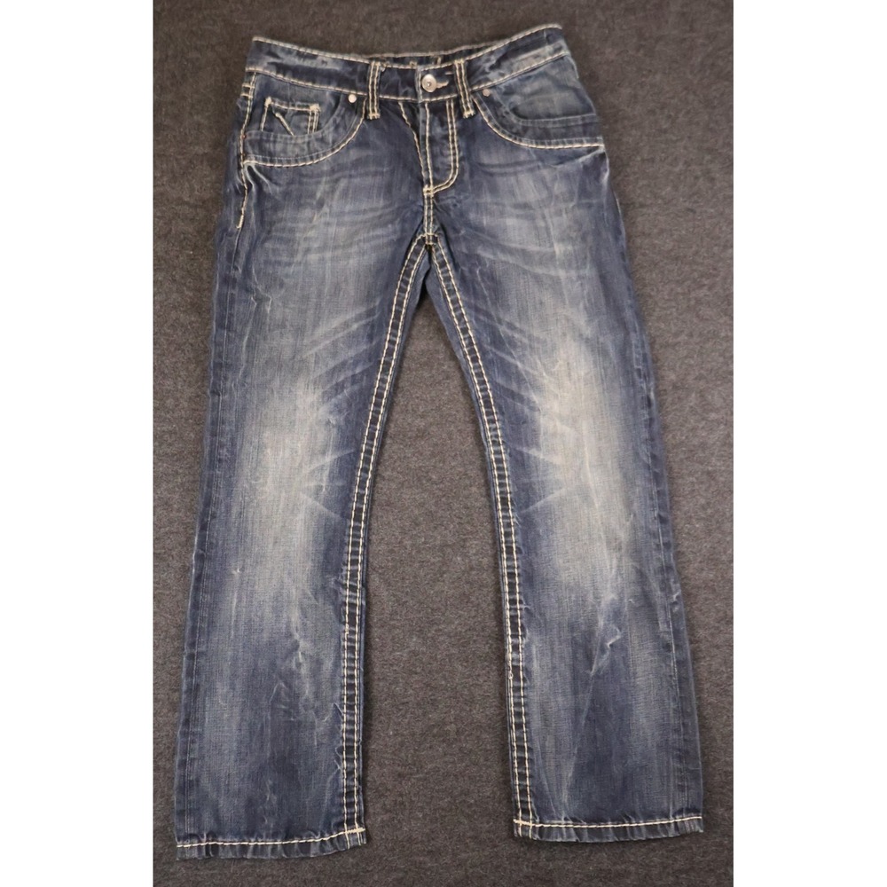 Camp David Jeans Mens 30x30 Nick Regular Fit Dark Wash Distressed Denim